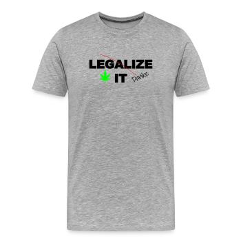 Gras Cannabis Marihuana Legalisierung - Männer Premium Bio T-Shirt - Grau meliert - Vorne - Damien (186cm)