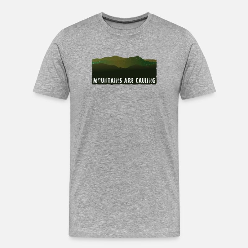 Mountains are Calling | Panorama - Männer Premium Bio T-Shirt - Grau meliert