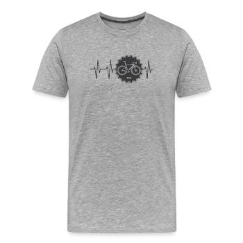 logo de vélo pulse avec pignon Icône de tour de vélo d’équipe - T-shirt bio Premium Homme - gris chiné - Devant - Damien (186cm)