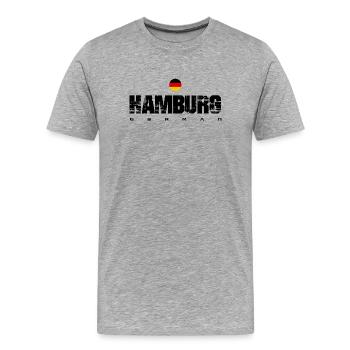 German Heritage Circle Flag - Men's Premium Organic T-Shirt - heather grey - Front - Damien (186cm)