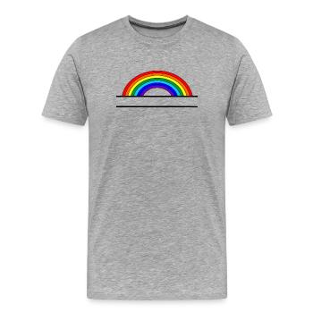 Regenbogen-Namensbanner - Männer Premium Bio T-Shirt - Grau meliert - Vorne - Damien (186cm)