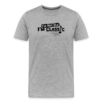 classical music, funny sayings, sheet music, orchestra - Men's Premium Organic T-Shirt - heather grey - Front - Damien (186cm)