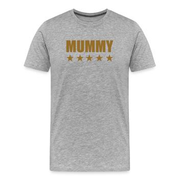 Maman 5 étoiles - Fête des Mère - T-shirt bio Premium Homme - gris chiné - Devant - Damien (186cm)
