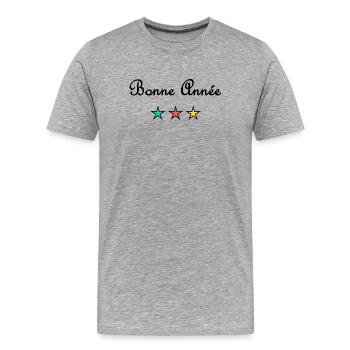 BONNE ANNEE. SAINT SYLVESTRE. NOUVELLE ANNÉE - T-shirt bio Premium Homme - gris chiné - Devant - Damien (186cm)
