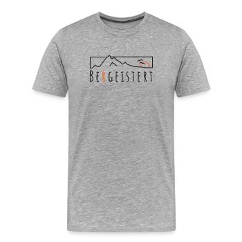 Bergeistert Berge Begeisterung Sonne Wandern Trail - Männer Premium Bio T-Shirt - Grau meliert - Vorne - Damien (186cm)