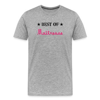 GELIEBTE. MEISTER. VIELEN DANK. DANKE HERRIN. GESCHENK - Männer Premium Bio T-Shirt - Grau meliert - Vorne - Damien (186cm)