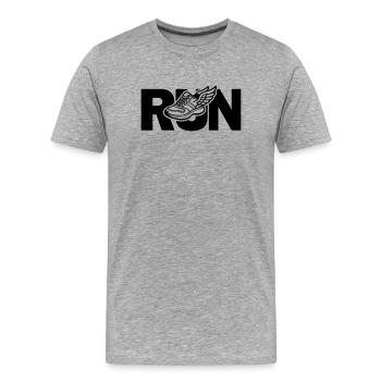 Laufen - Laufen - Männer Premium Bio T-Shirt - Grau meliert - Vorne - Damien (186cm)