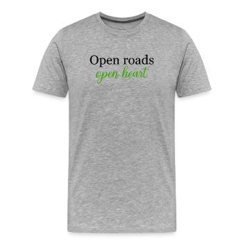 Offene Straßen Offenes Herz Reisen Freiheit Seele - Männer Premium Bio T-Shirt - Grau meliert - Vorne - Damien (186cm)