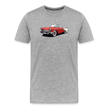 Design cabriolet vintage - T-shirt bio Premium Homme - gris chiné - Devant - Damien (186cm)