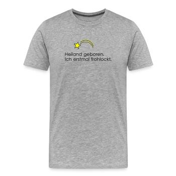 Rejoices - Men's Premium Organic T-Shirt - heather grey - Front - Damien (186cm)
