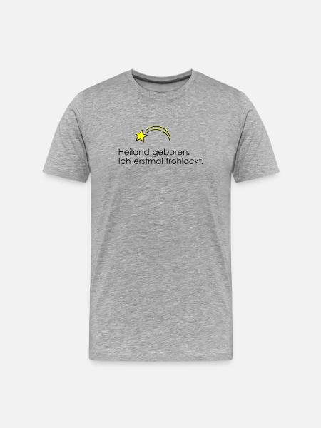 Frohlockt - Männer Premium Bio T-Shirt - Grau meliert
