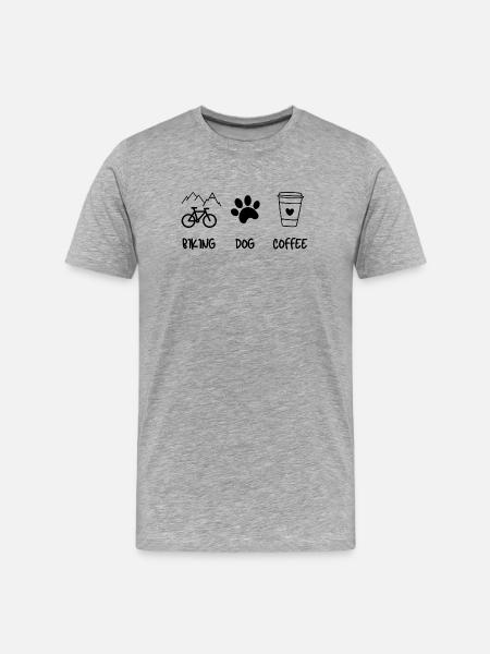 Cyclist Dog Coffee - Men's Premium Organic T-Shirt - heather grey