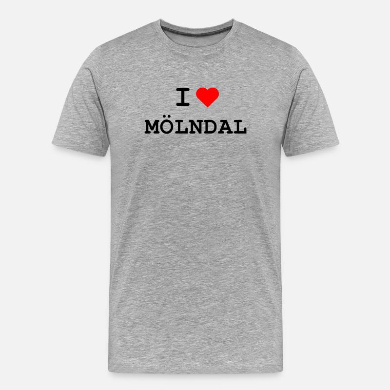 Ich liebe Mölndal - I love Mölndal  - Männer Premium Bio T-Shirt - Grau meliert
