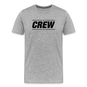 Crew - Männer Premium Bio T-Shirt - Grau meliert - Vorne - Damien (186cm)