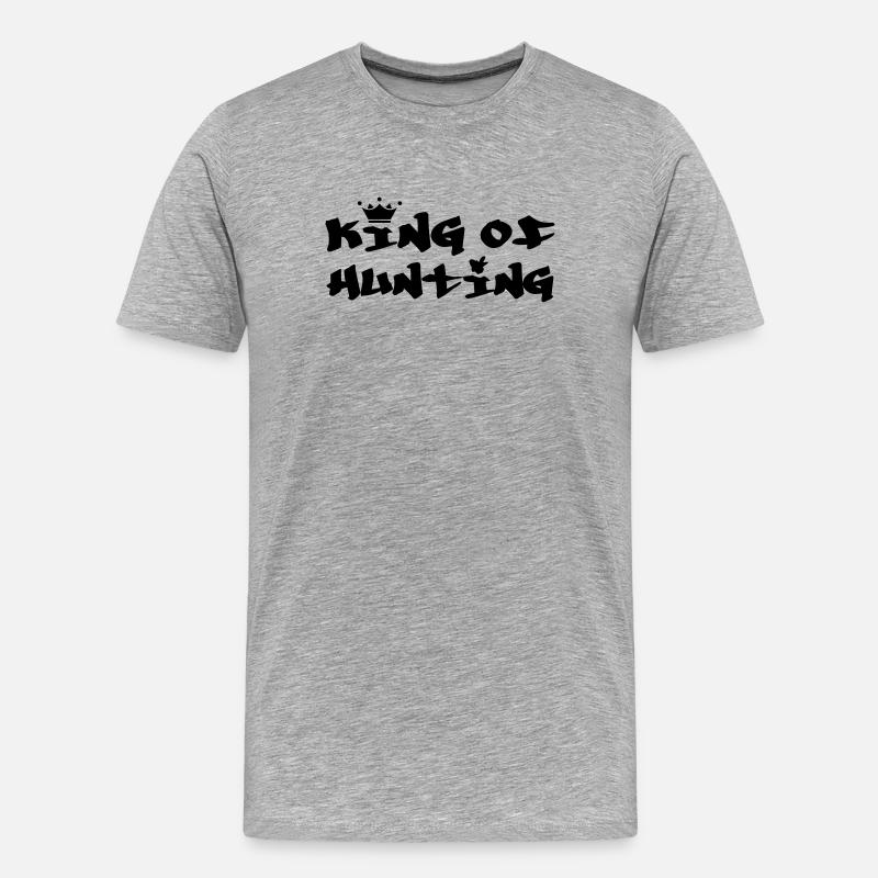 Der König der Jäger – Jagd - Männer Premium Bio T-Shirt - Grau meliert