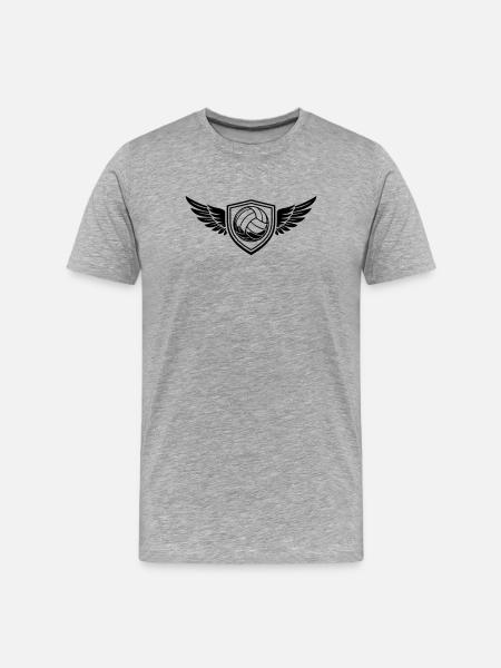Volleyball Ball Wappen - Männer Premium Bio T-Shirt - Grau meliert