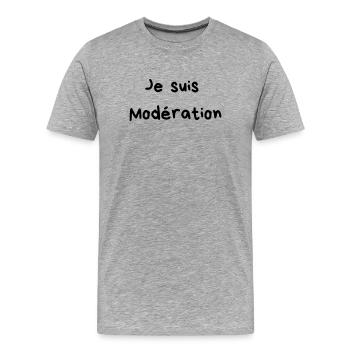 Ich trinke in Maßen – 2 - Männer Premium Bio T-Shirt - Grau meliert - Vorne - Damien (186cm)