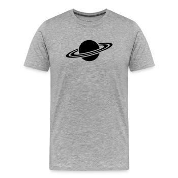 Saturn Planet Ring Silhouette - Men's Premium Organic T-Shirt - heather grey - Front - Damien (186cm)