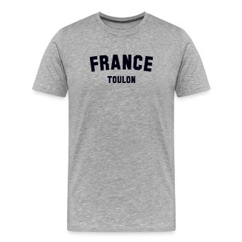 Toulon, France, France - T-shirt bio Premium Homme - gris chiné - Devant - Damien (186cm)