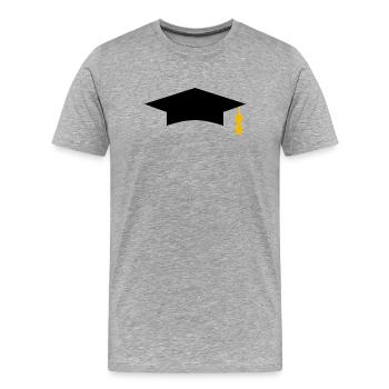 Graduation cap - Men's Premium Organic T-Shirt - heather grey - Front - Damien (186cm)