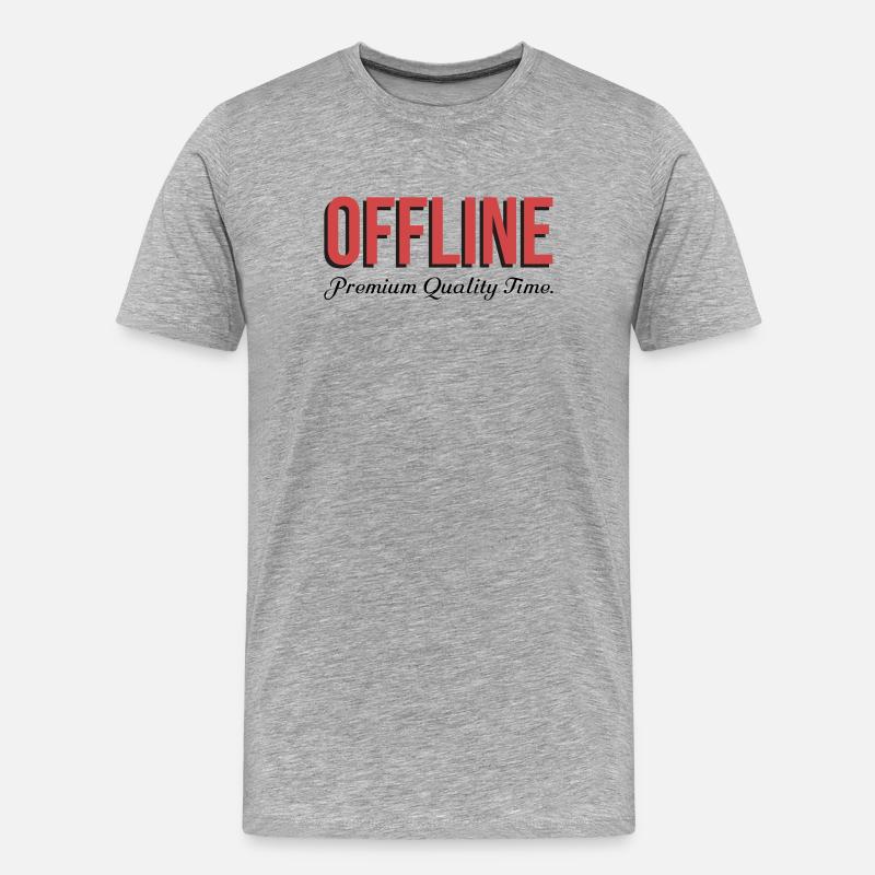 Offline Premium Quality Time Retro - Männer Premium Bio T-Shirt - Grau meliert