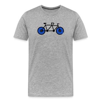 Romantic Tandem Bicycle Couple - Men's Premium Organic T-Shirt - heather grey - Front - Damien (186cm)