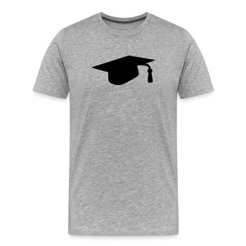 Graduation cap - Men's Premium Organic T-Shirt - heather grey - Front - Damien (186cm)