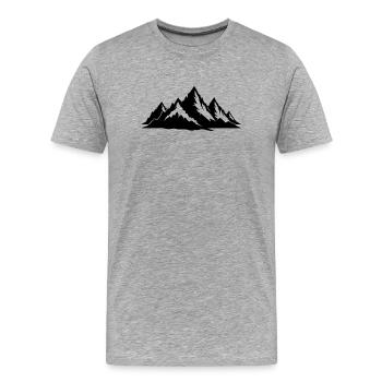 Gebirge - Männer Premium Bio T-Shirt - Grau meliert - Vorne - Damien (186cm)