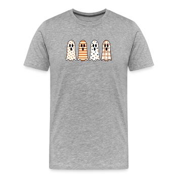 Halloween du Quatuor Fantôme - T-shirt bio Premium Homme - gris chiné - Devant - Damien (186cm)