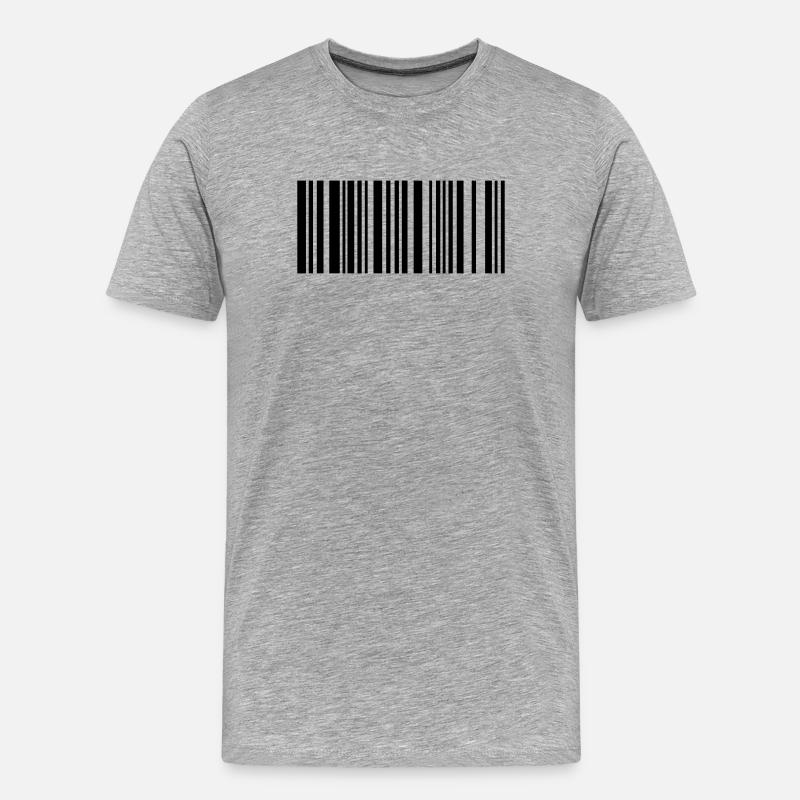 barcode - Männer Premium Bio T-Shirt - Grau meliert