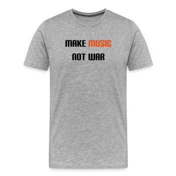 Make Music Not War (V) - T-shirt bio Premium Homme - gris chiné - Devant - Damien (186cm)