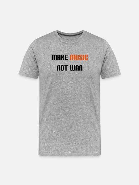 Make Music Not War (V) - Men's Premium Organic T-Shirt - heather grey