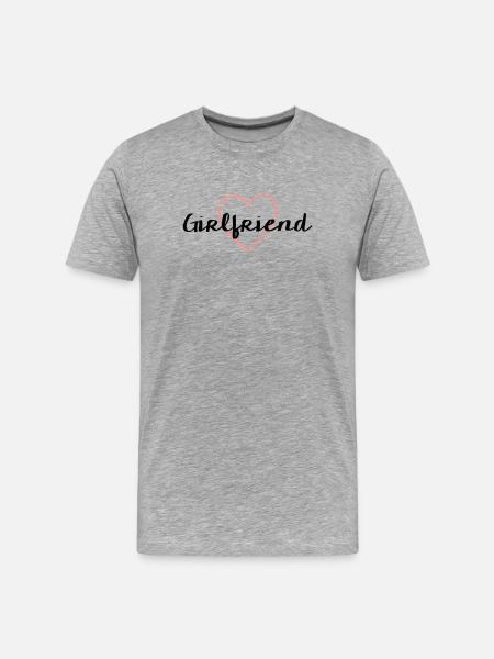 Girlfriend Herz Junggesellenabschied - Männer Premium Bio T-Shirt - Grau meliert