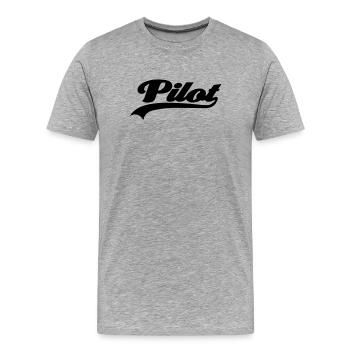 pilot - Männer Premium Bio T-Shirt - Grau meliert - Vorne - Damien (186cm)