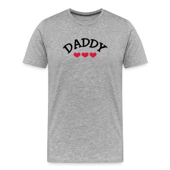 Daddy - Männer Premium Bio T-Shirt - Grau meliert - Vorne - Damien (186cm)