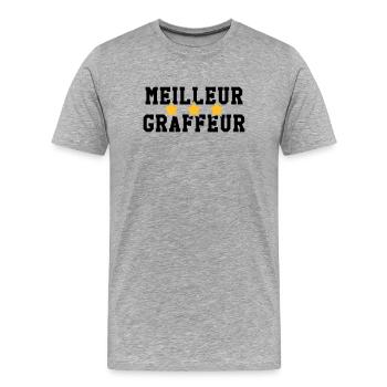Graffiti / Tag / Writer / Street Art - Männer Premium Bio T-Shirt - Grau meliert - Vorne - Damien (186cm)