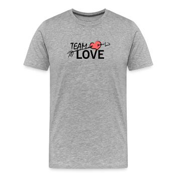 Amour d'équipe - T-shirt bio Premium Homme - gris chiné - Devant - Damien (186cm)