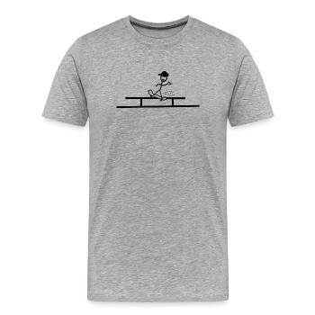Skateboard Grind Rail Shaka Cool Hip Hop - Men's Premium Organic T-Shirt - heather grey - Front - Damien (186cm)