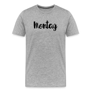 Montag Wochentag Wochenanfang - Männer Premium Bio T-Shirt - Grau meliert - Vorne - Damien (186cm)