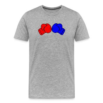 Two boxing gloves red and blue - Men's Premium Organic T-Shirt - heather grey - Front - Damien (186cm)