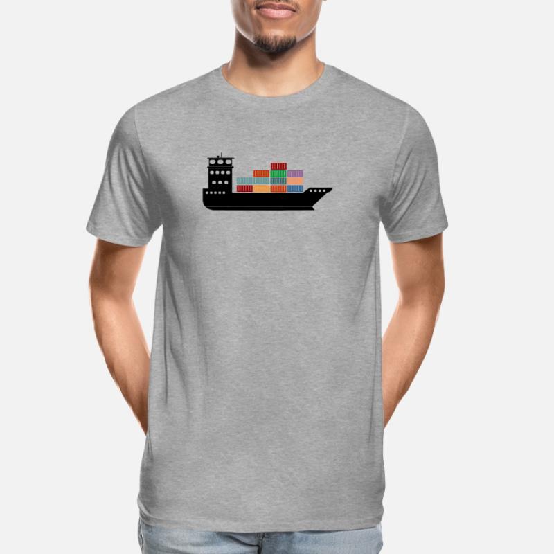 Seecontainerschiff oder Boot mit Containern Männer Premium Bio T-Shirt