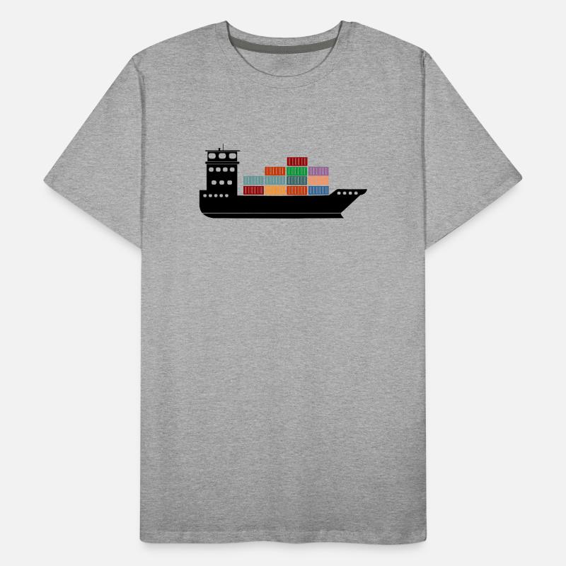 Seecontainerschiff oder Boot mit Containern Männer Premium Bio T-Shirt