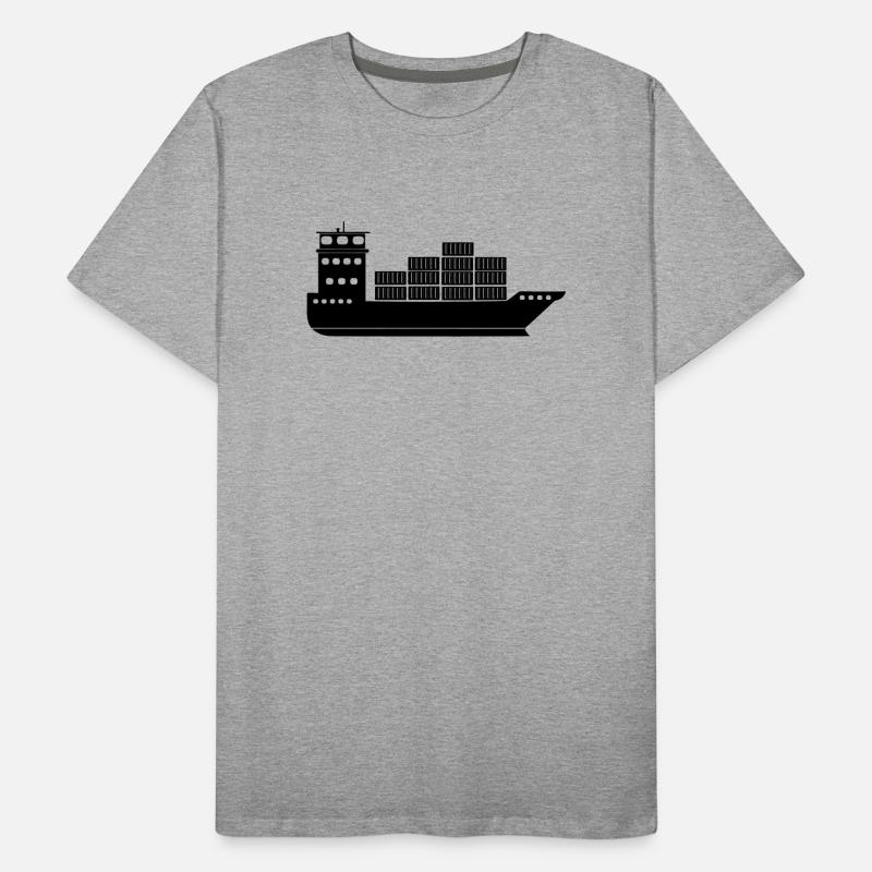 Seecontainerschiff oder Boot mit Containern Männer Premium Bio T-Shirt