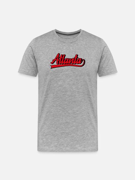 Atlanta Lettering Retro Style Red - Men's Premium Organic T-Shirt - heather grey