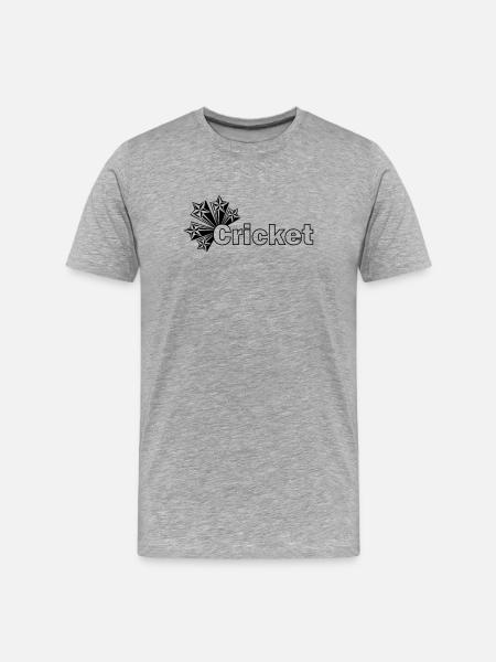 Cricket-Text mit Sternen - Männer Premium Bio T-Shirt - Grau meliert