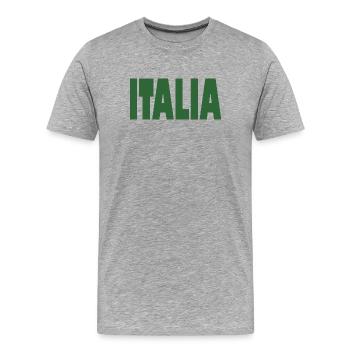 Italie Drapeau Italie Italie Italiano - T-shirt bio Premium Homme - gris chiné - Devant - Damien (186cm)