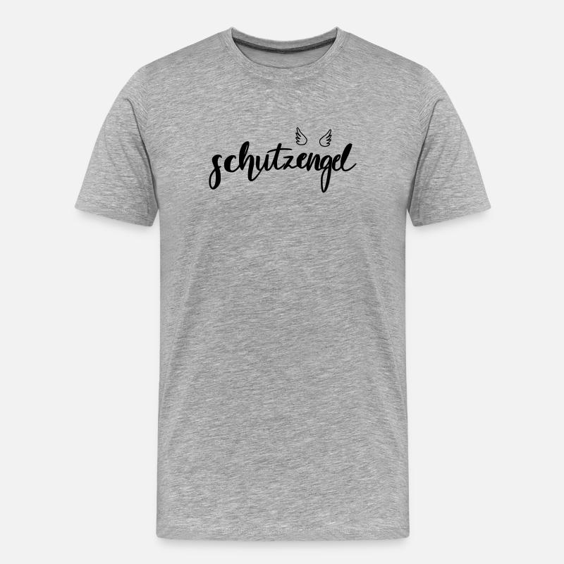 Schutzengel Flügel - Männer Premium Bio T-Shirt - Grau meliert