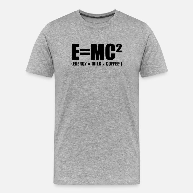 E=MC² (ENERGIE = MILCH x KAFFEE²) - Männer Premium Bio T-Shirt - Grau meliert