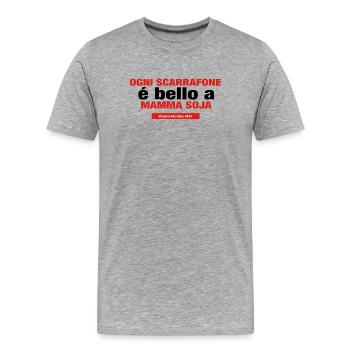 ogni scarrafone e bello a mamma soja - Männer Premium Bio T-Shirt - Grau meliert - Vorne - Damien (186cm)