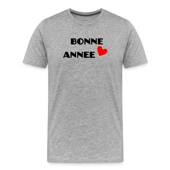 HAPPY NEW YEAR. NEW YEAR'S EVE. NEW YEAR - Men's Premium Organic T-Shirt - heather grey - Front - Damien (186cm)